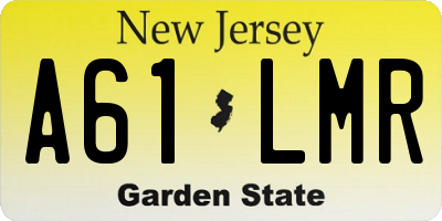 NJ license plate A61LMR