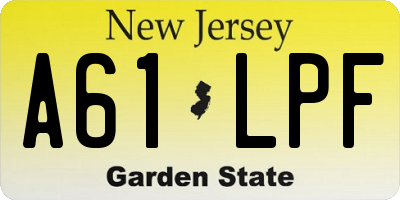 NJ license plate A61LPF
