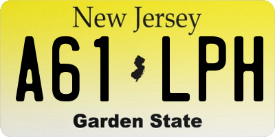 NJ license plate A61LPH