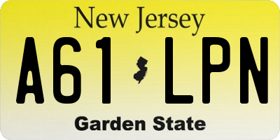 NJ license plate A61LPN