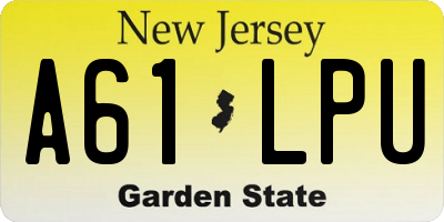 NJ license plate A61LPU