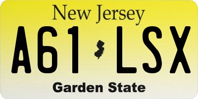 NJ license plate A61LSX