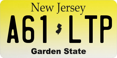 NJ license plate A61LTP