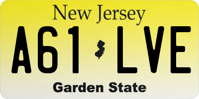NJ license plate A61LVE