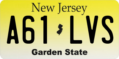 NJ license plate A61LVS