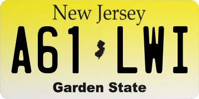 NJ license plate A61LWI