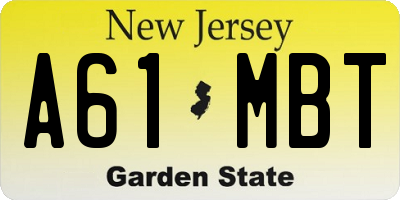 NJ license plate A61MBT