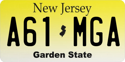 NJ license plate A61MGA