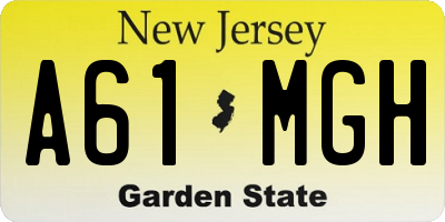 NJ license plate A61MGH