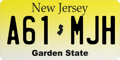NJ license plate A61MJH