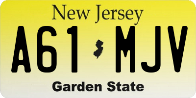 NJ license plate A61MJV