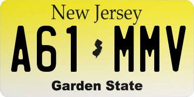 NJ license plate A61MMV