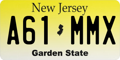NJ license plate A61MMX