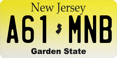 NJ license plate A61MNB