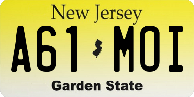 NJ license plate A61MOI