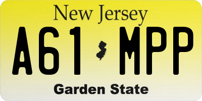 NJ license plate A61MPP