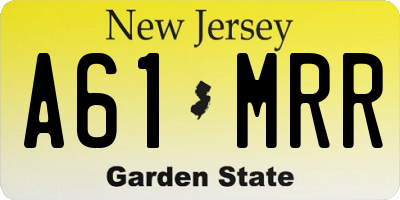NJ license plate A61MRR