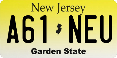 NJ license plate A61NEU