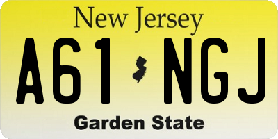 NJ license plate A61NGJ