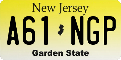 NJ license plate A61NGP