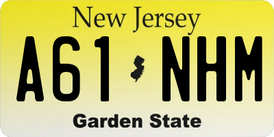 NJ license plate A61NHM