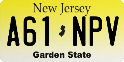 NJ license plate A61NPV