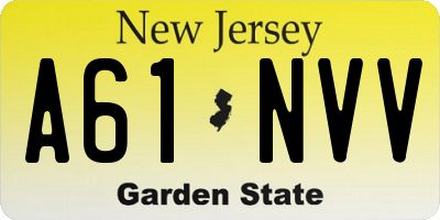 NJ license plate A61NVV