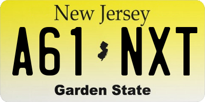 NJ license plate A61NXT