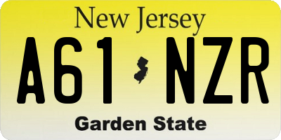 NJ license plate A61NZR