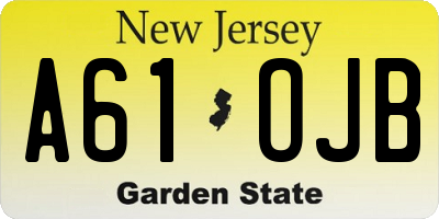 NJ license plate A61OJB
