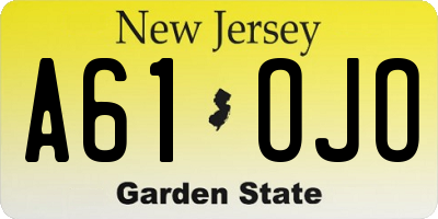 NJ license plate A61OJO