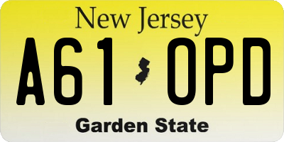 NJ license plate A61OPD