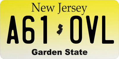 NJ license plate A61OVL