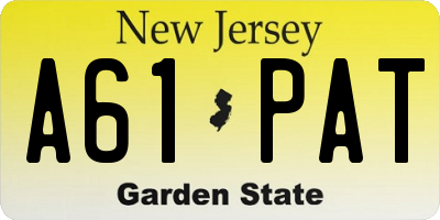 NJ license plate A61PAT