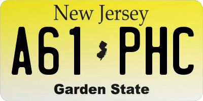 NJ license plate A61PHC