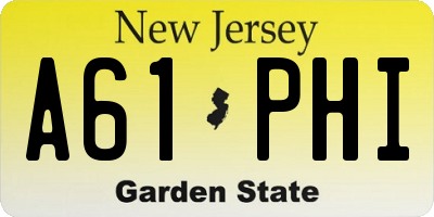 NJ license plate A61PHI