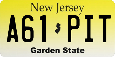NJ license plate A61PIT