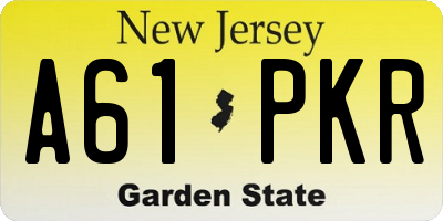 NJ license plate A61PKR