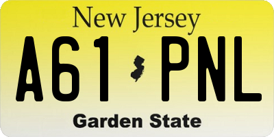 NJ license plate A61PNL