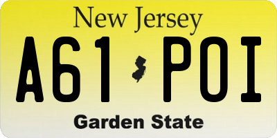 NJ license plate A61POI