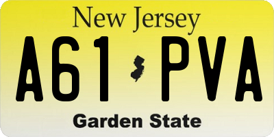 NJ license plate A61PVA