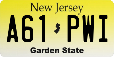 NJ license plate A61PWI