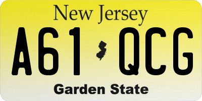NJ license plate A61QCG