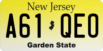 NJ license plate A61QEO