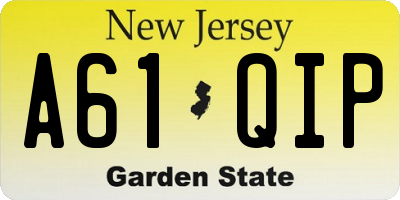 NJ license plate A61QIP