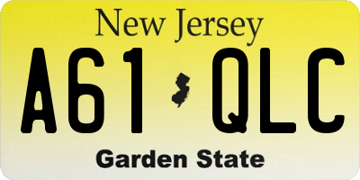 NJ license plate A61QLC