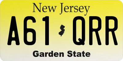 NJ license plate A61QRR
