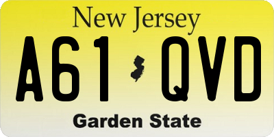 NJ license plate A61QVD