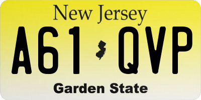 NJ license plate A61QVP