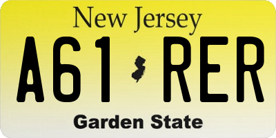 NJ license plate A61RER